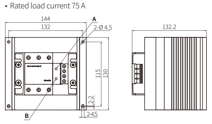 Kích thước relay bán dẫn SSR 3P Autonics SRH3