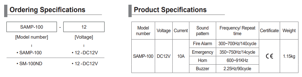 SAMP-100 SPEC