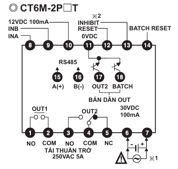 Sơ đồ bộ đếm Autonics CT6M-2P4T