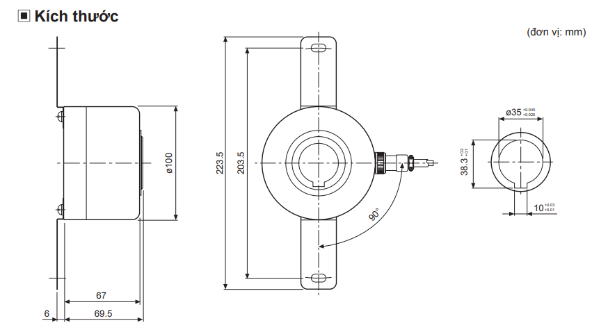 E100H Autonics dimensions