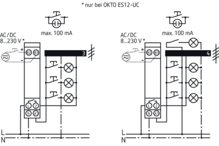 Sơ đồ Rơ-le chốt Theben OKTO ES12-UC